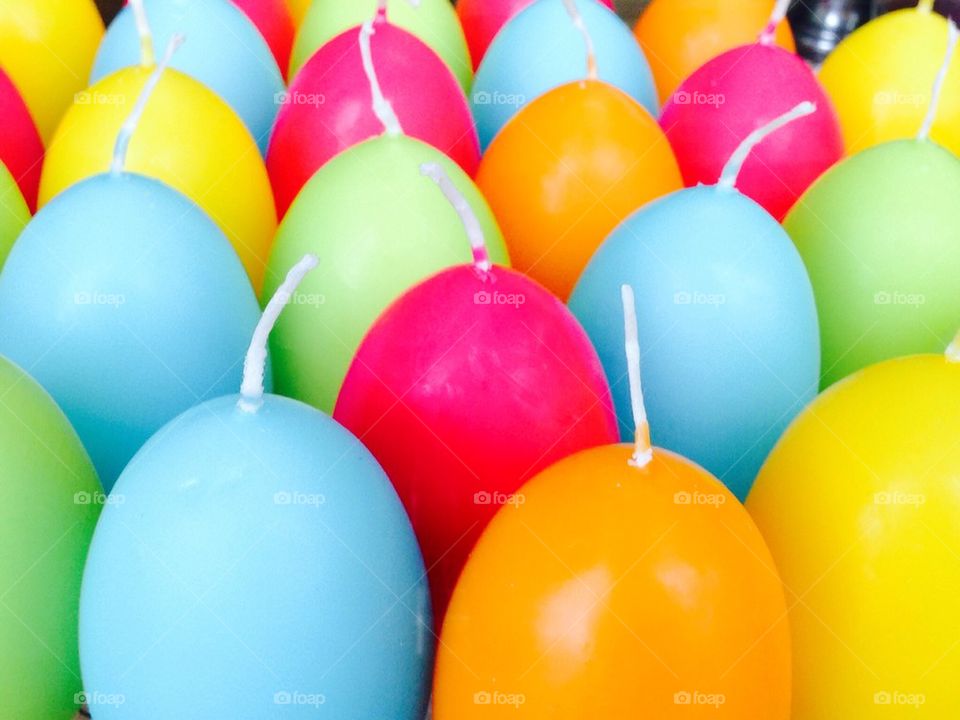 Colorful easter candles