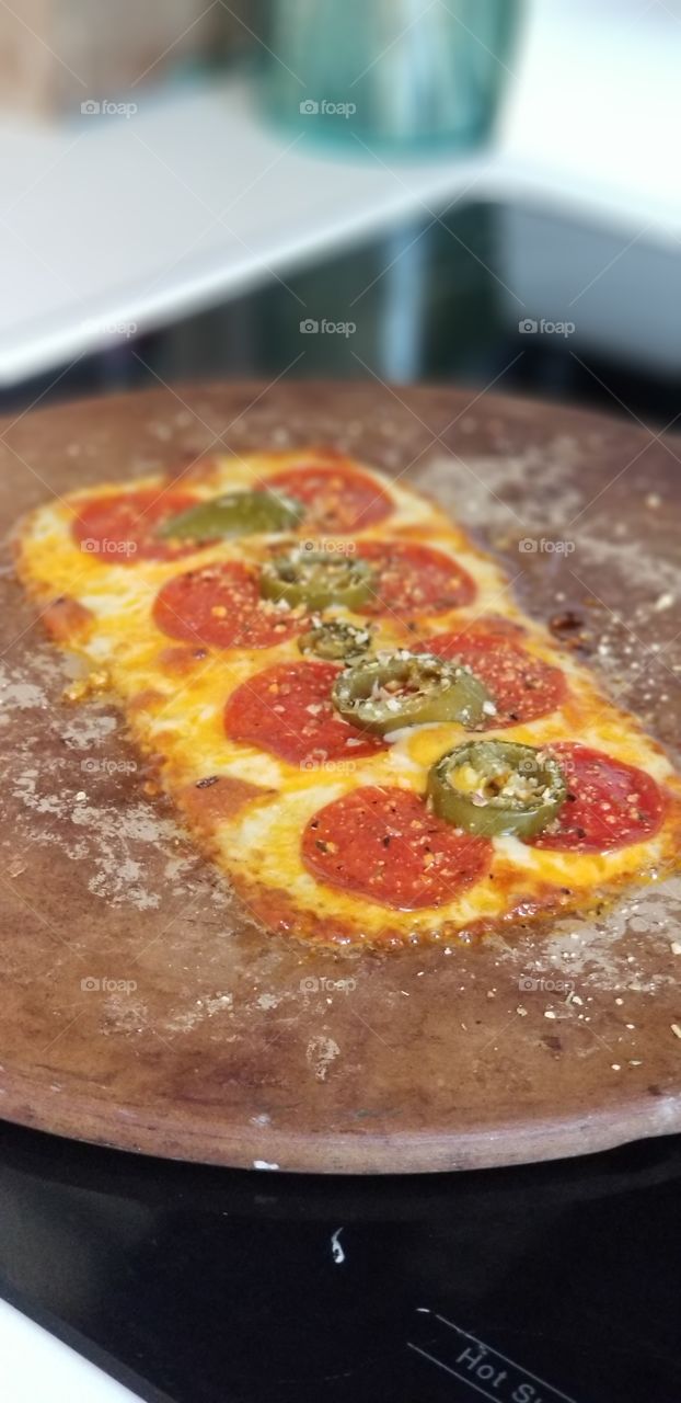 This is my favorite crustless Keto pizza!