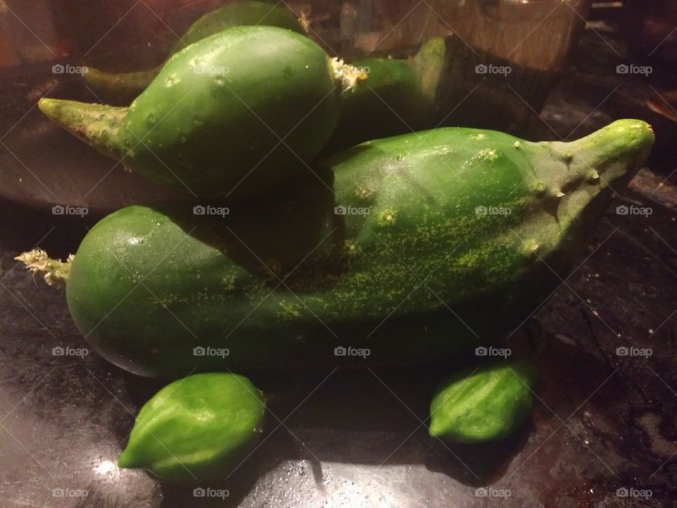 a very green pepper and cucumber creation