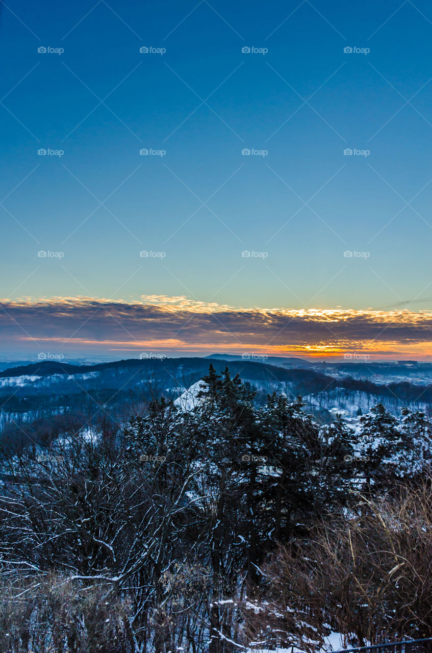 Nature landscape during sunset