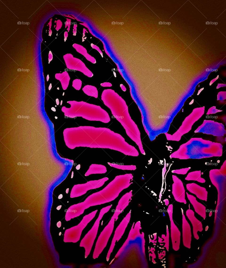 Neon Viva Magenta Human-Butterfly 