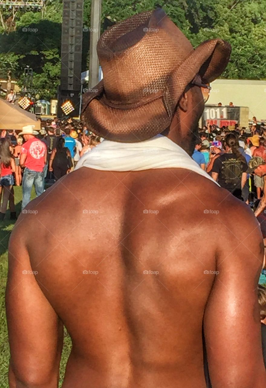 Man at outdoor concert