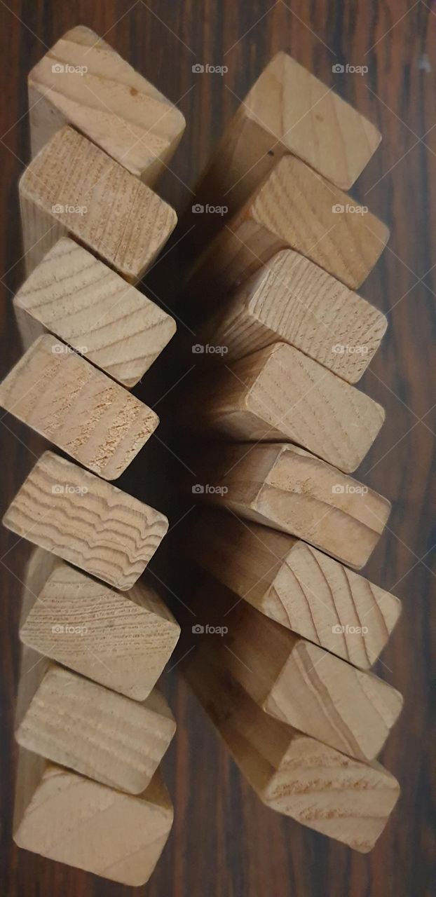 shapes of wooden rectangles, jenga game.  rectangle