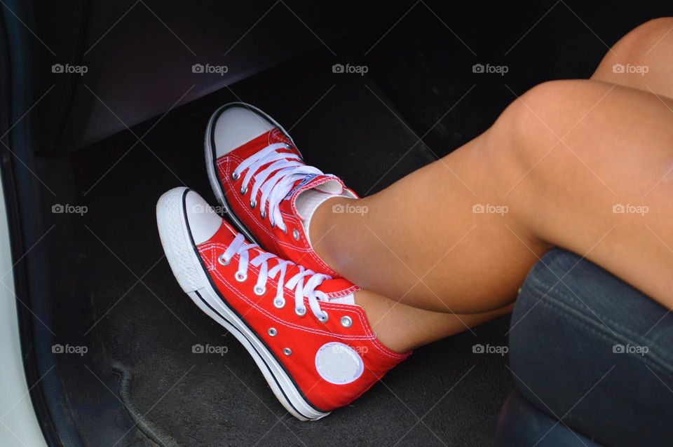 woman's legs in snickers