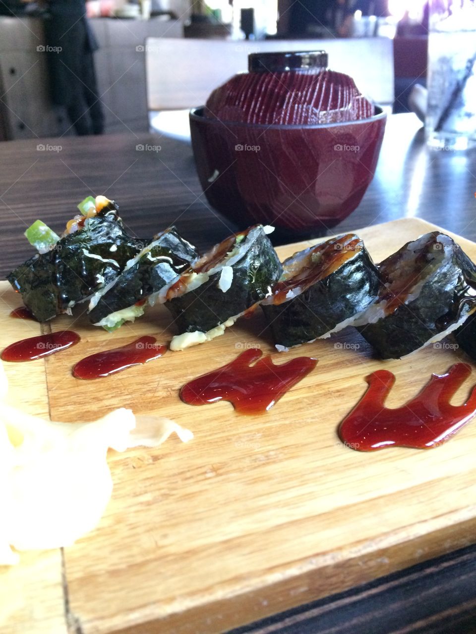 Shrimp tempura roll and soup