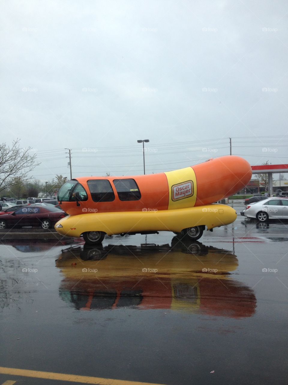 Oscar Meyer Wiener Mobile . The famous hot dog car was outside work one day