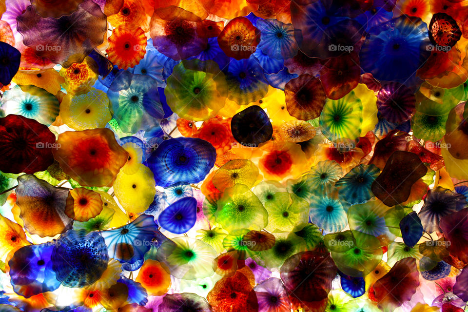 Blown glass ceiling at the Bellagio in Las Vegas