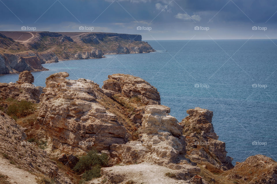 Crimea seascape, national landscape reserve Jangul