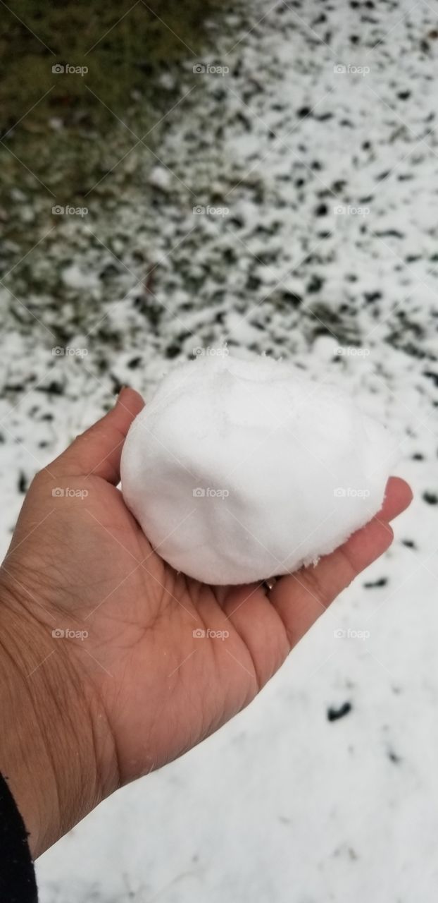Snowball on snow day in the south