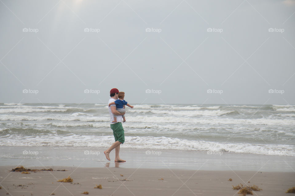 Beach time with dad