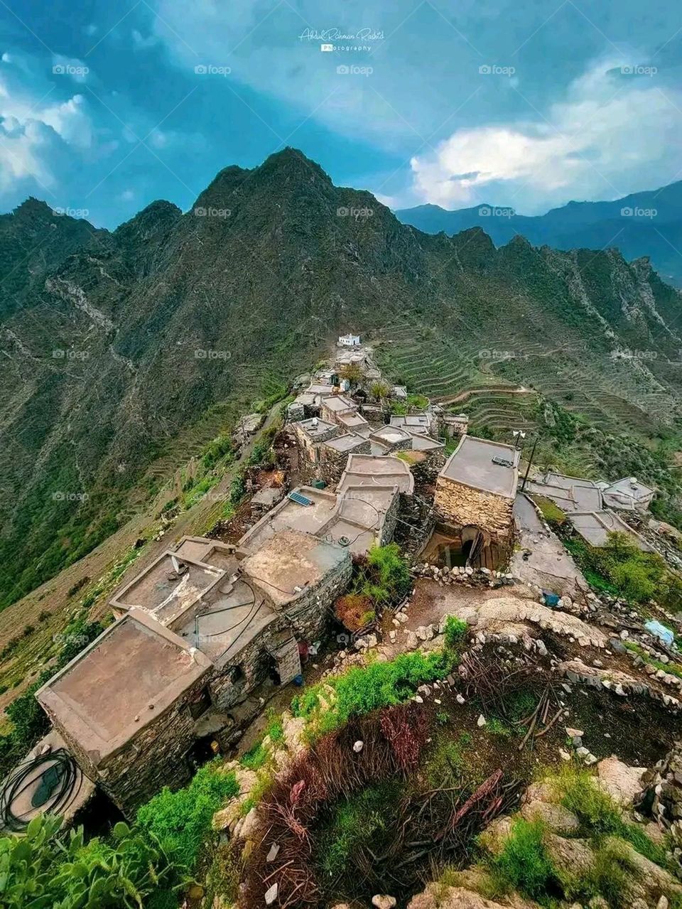 Glory be to God, the magnificent and picturesque view and the natural green trees are a view that is nothing more wonderful than it