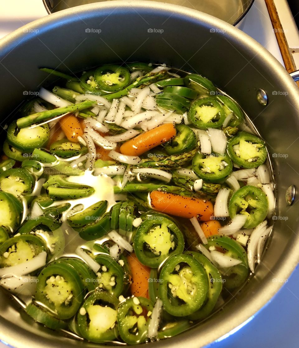 Homemade pickled jalapeños 