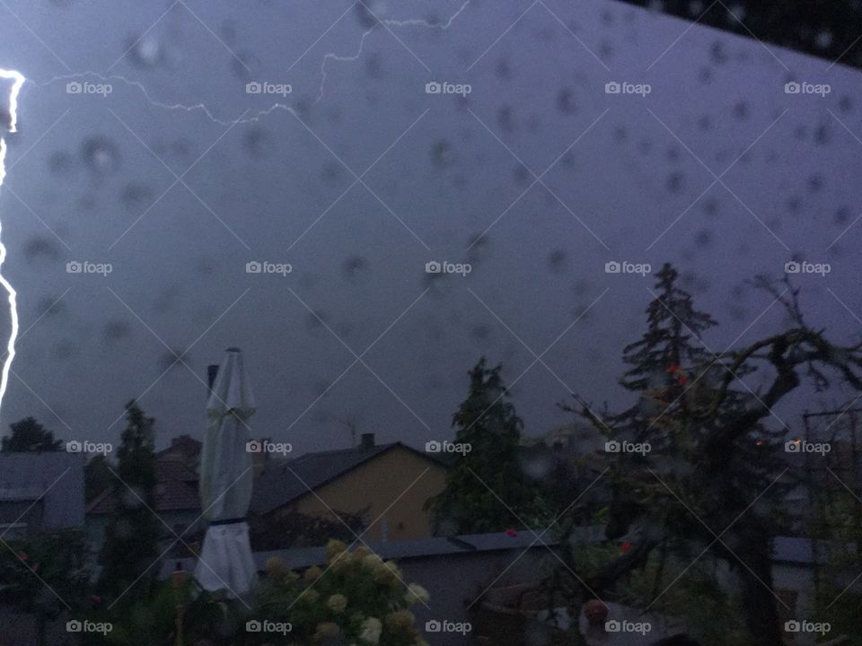 lightening over austria, linz