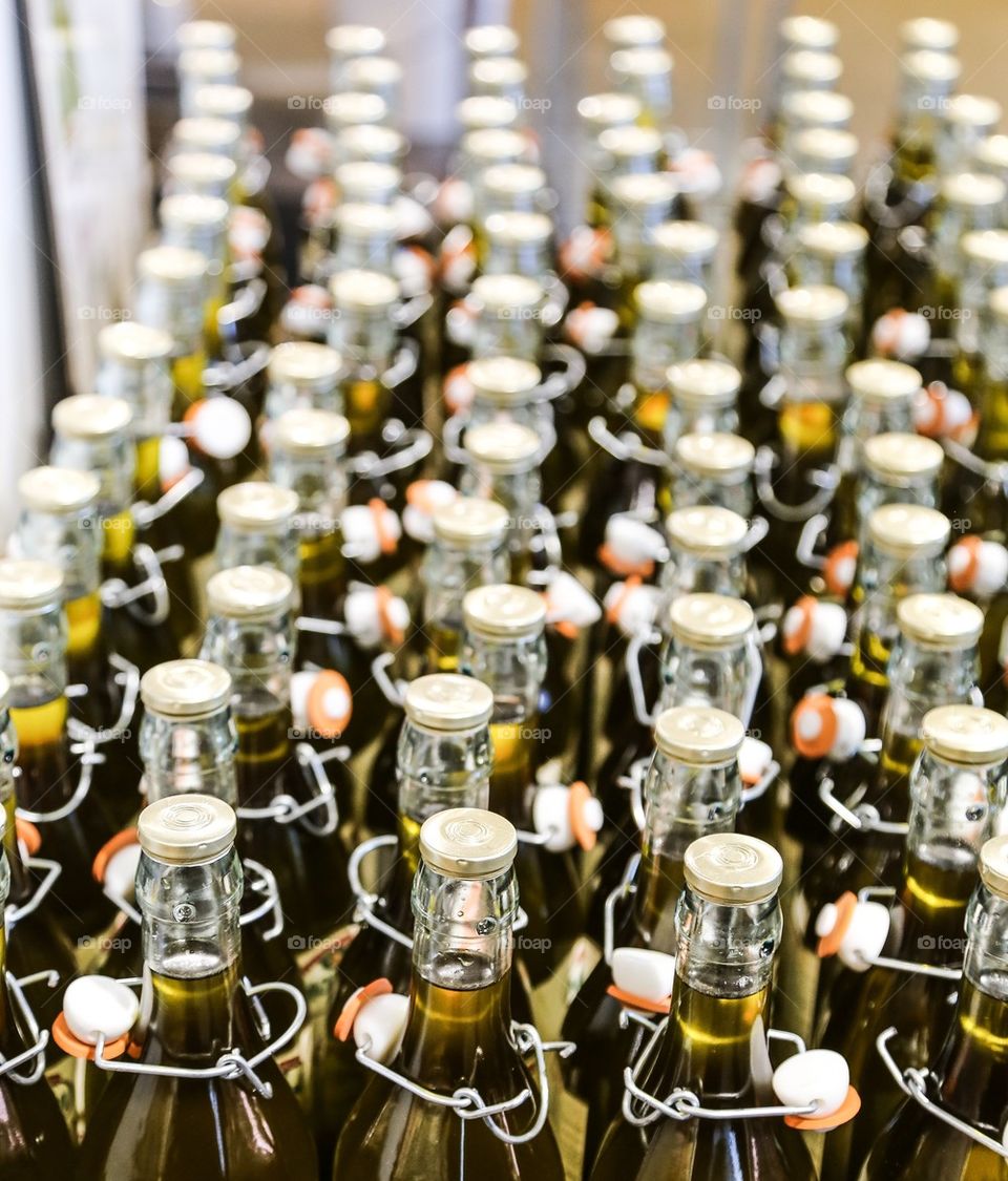 Bottles with oil