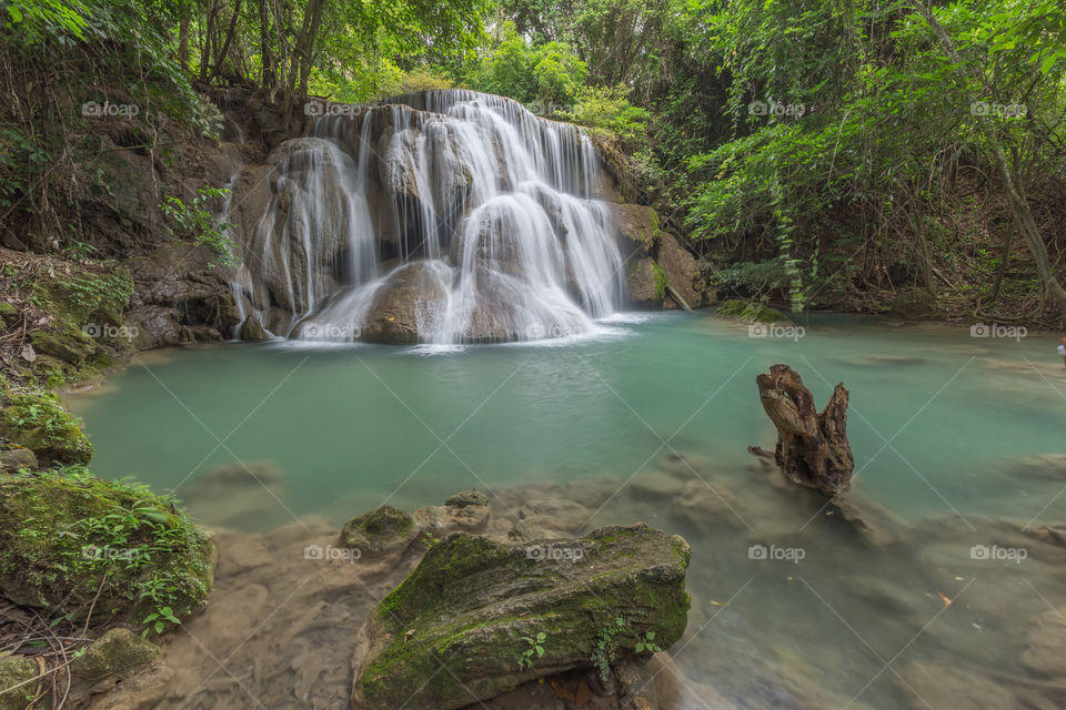 Waterfall in Kanchanaburi Thailand 