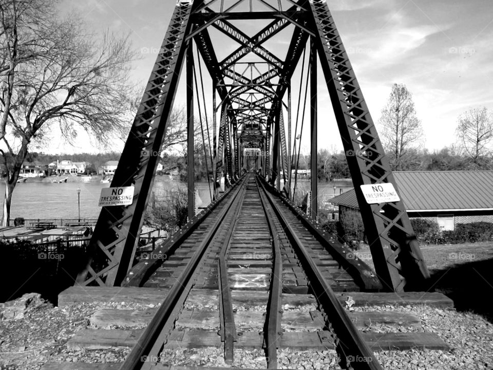Augusta, GA train bridge over the river to South Carolina
