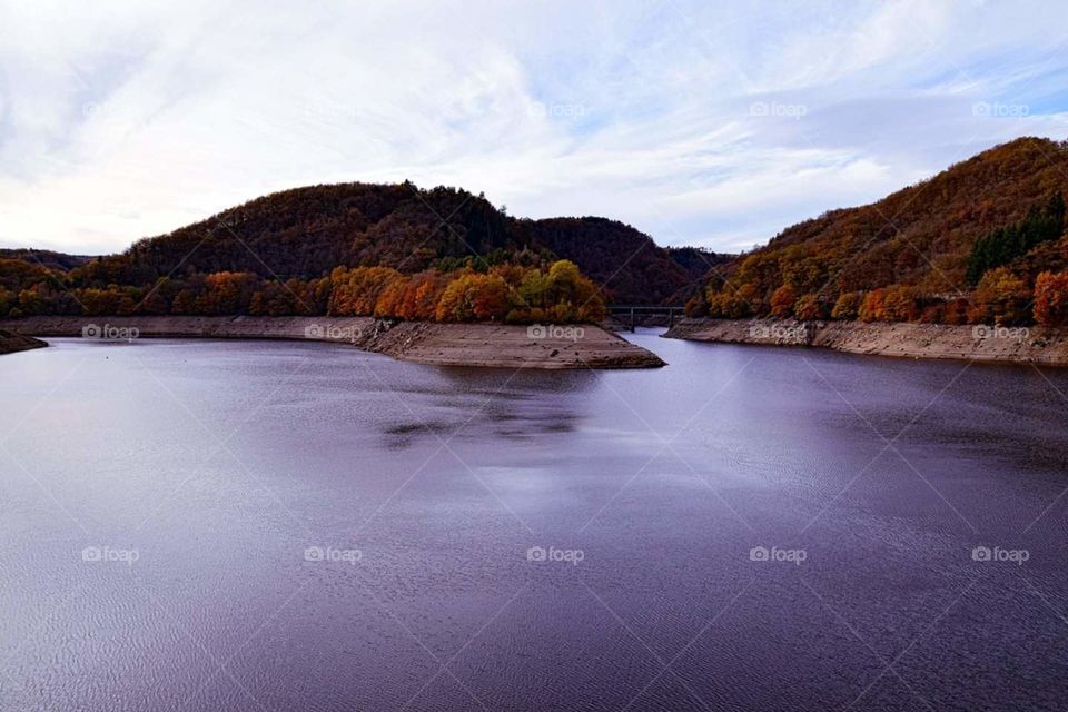 wiew Ancizes lake in Auvergne France