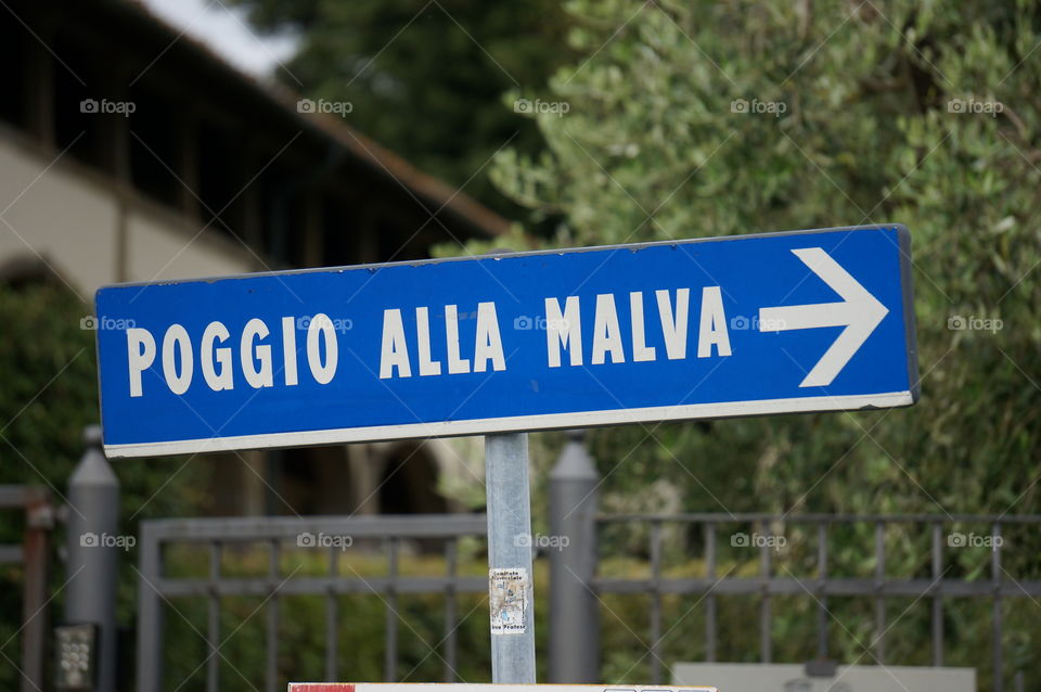 Italien road sign