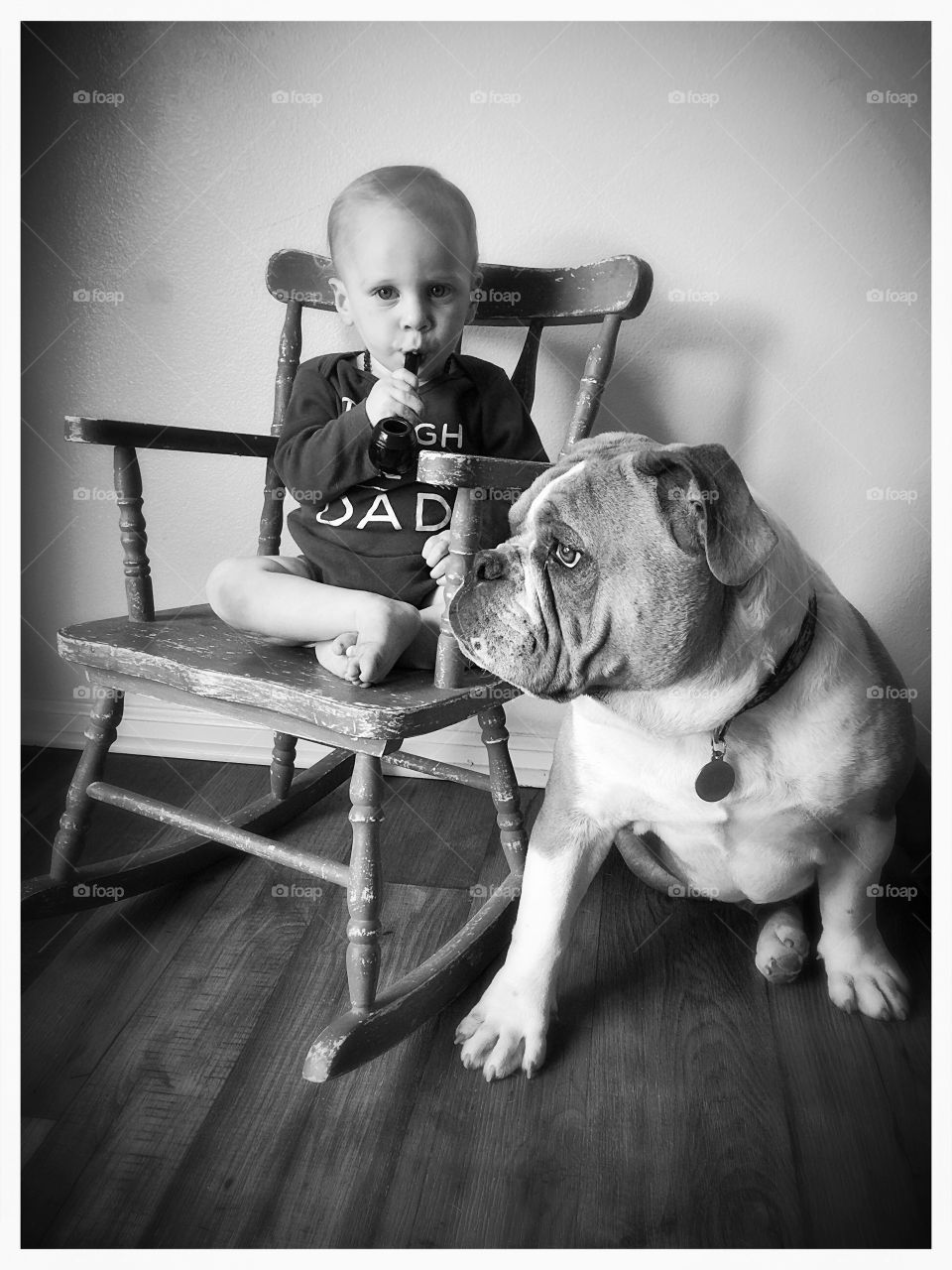 Boy and his dog.