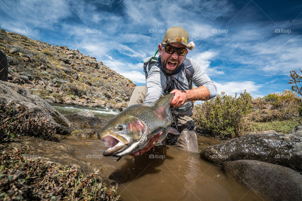 Fishing at Jurassic Lake in Patagonia