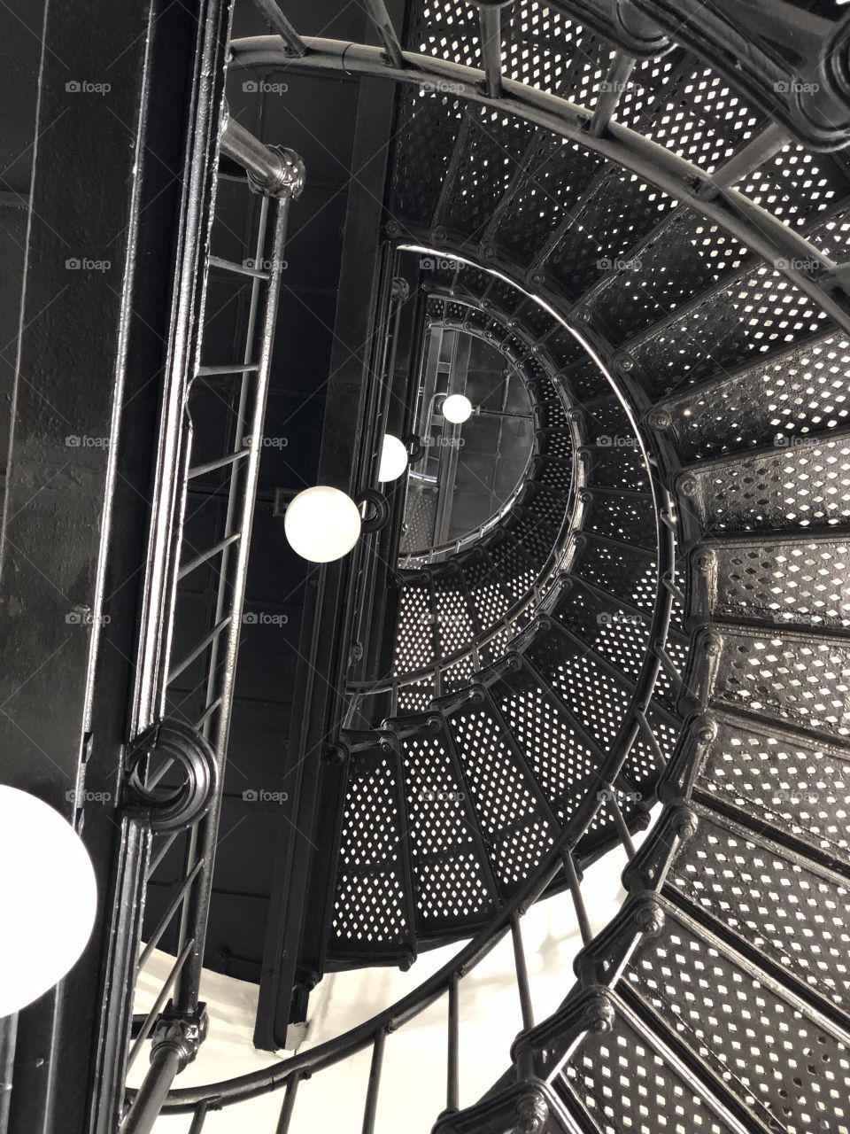 Stairs up the Newport Lighthouse