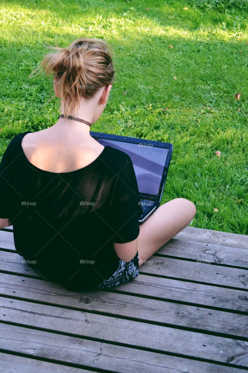 Girl with an laptop