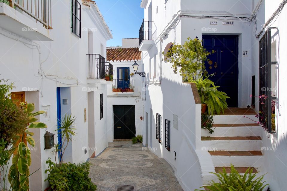 A lovely little street in the stunning village of Frigiliana, Spain 