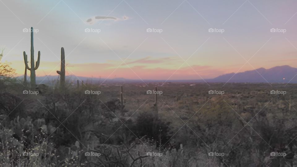 sunset over Tucson