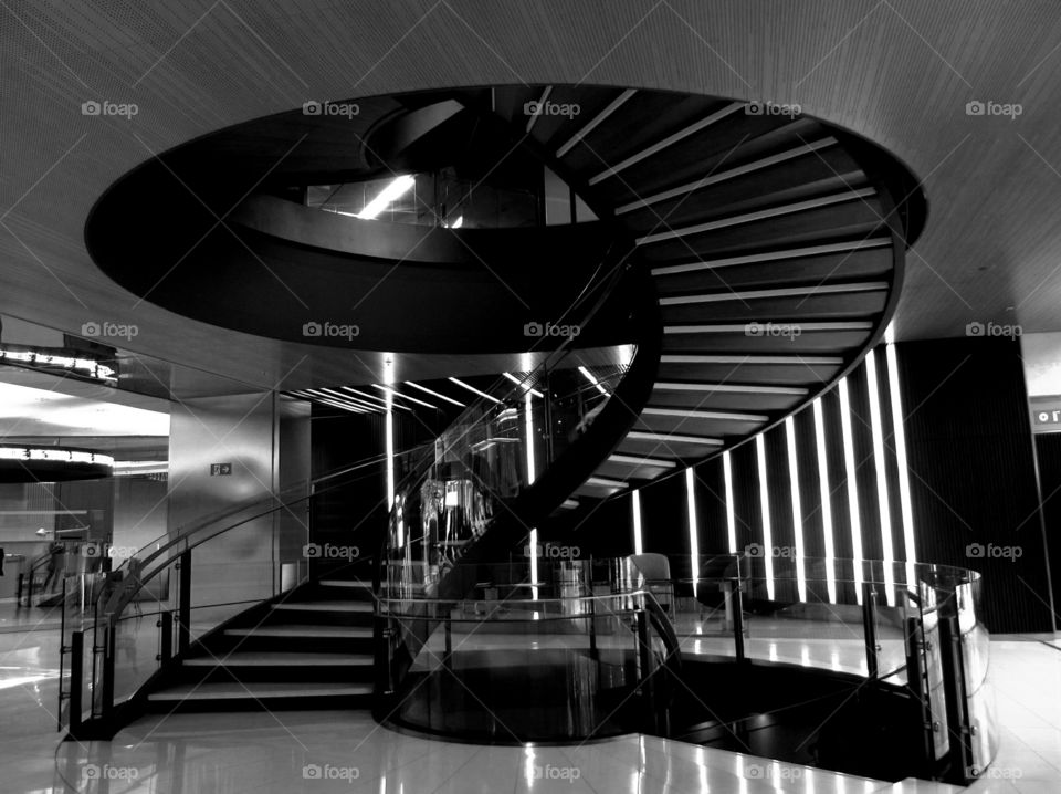 spiral staircase. office building