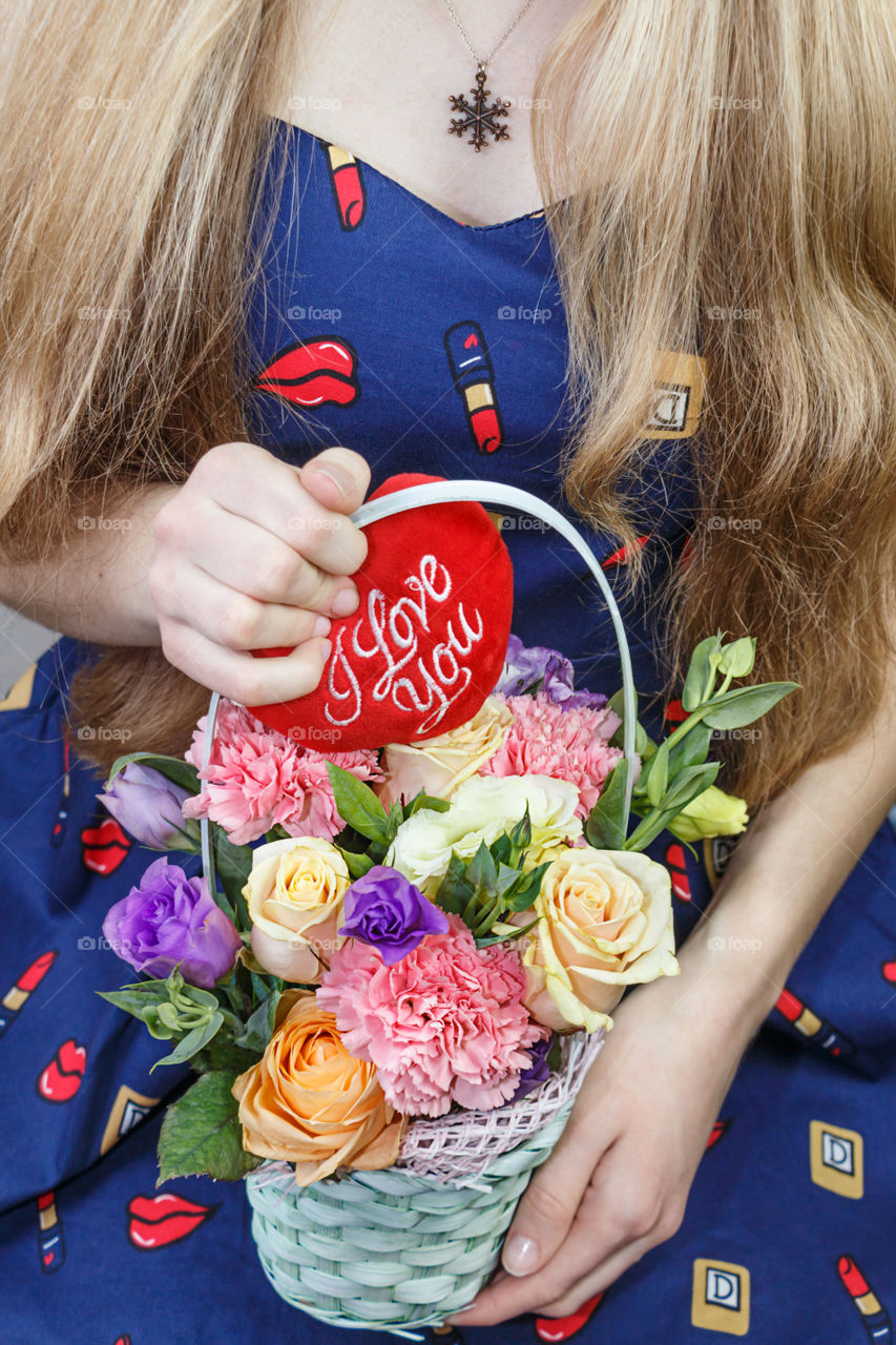 girl with flowers