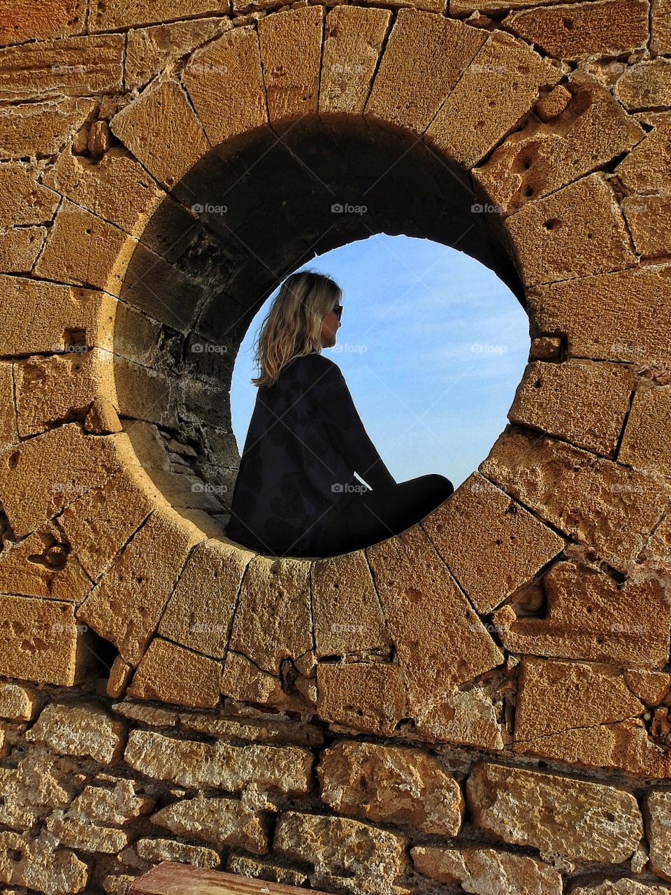 Girl in a hole