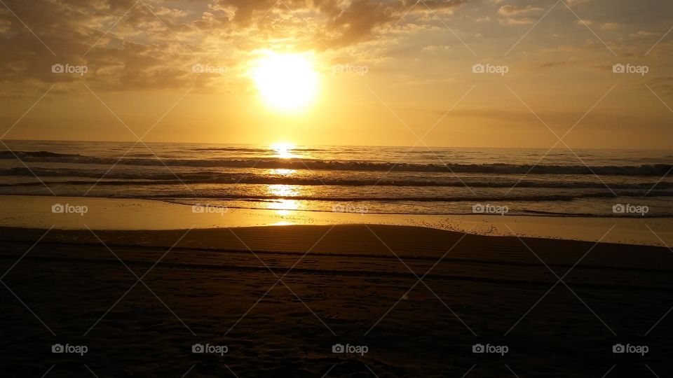 Sunrise on the beach of Villa Gesell -Argentina-