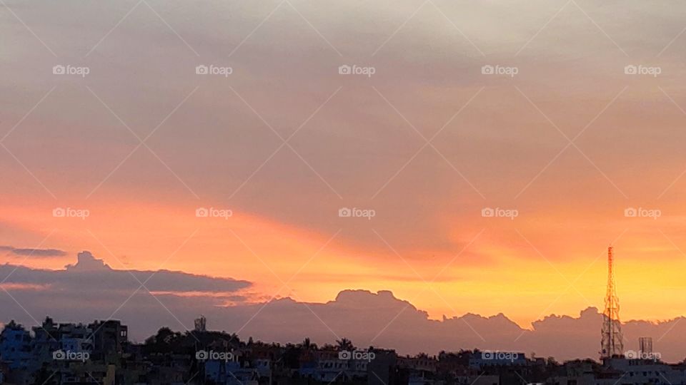 Stunning sunset has put the sky on fire