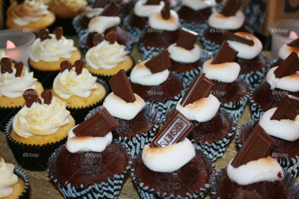 Homemade S'mores Cupcakes and Golden cupcakes 