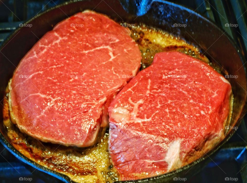 Steak In A Frying Pan
