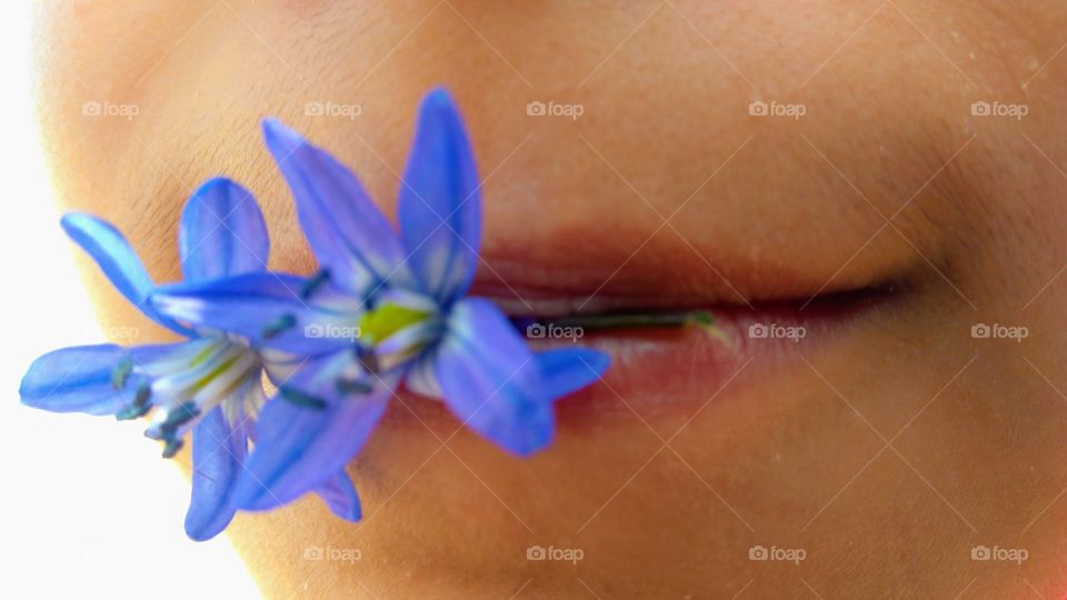 flower and lips