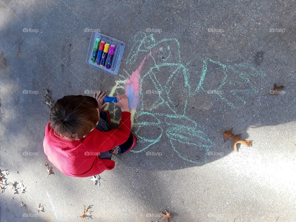 Boy Sidewalk Chalk Art