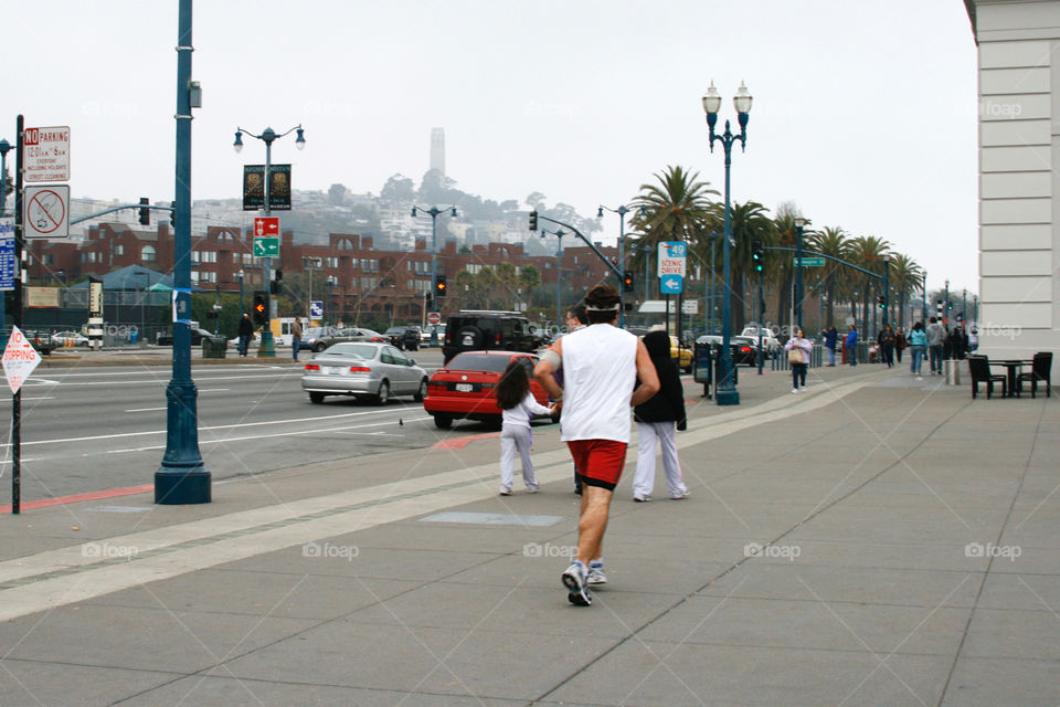 Jogging in the city 