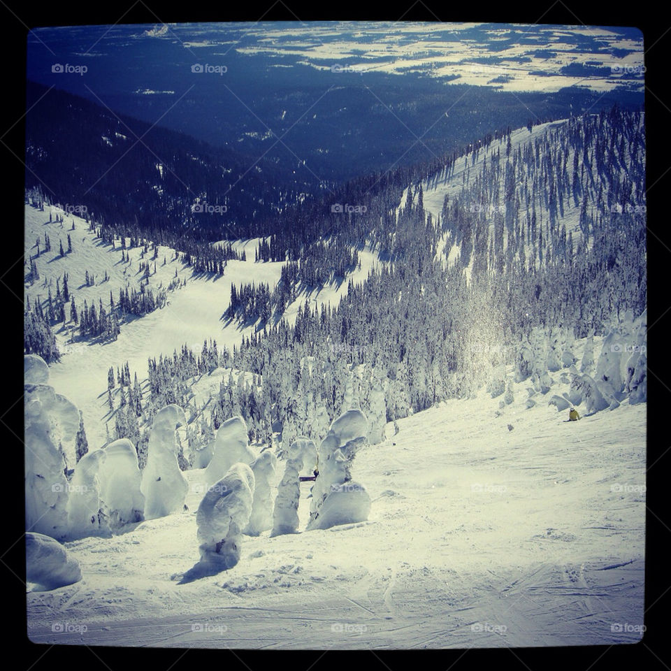 snow winter mountain tree by edrebbweb