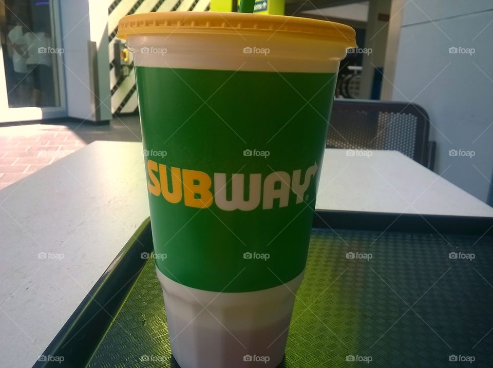 Subway cup.