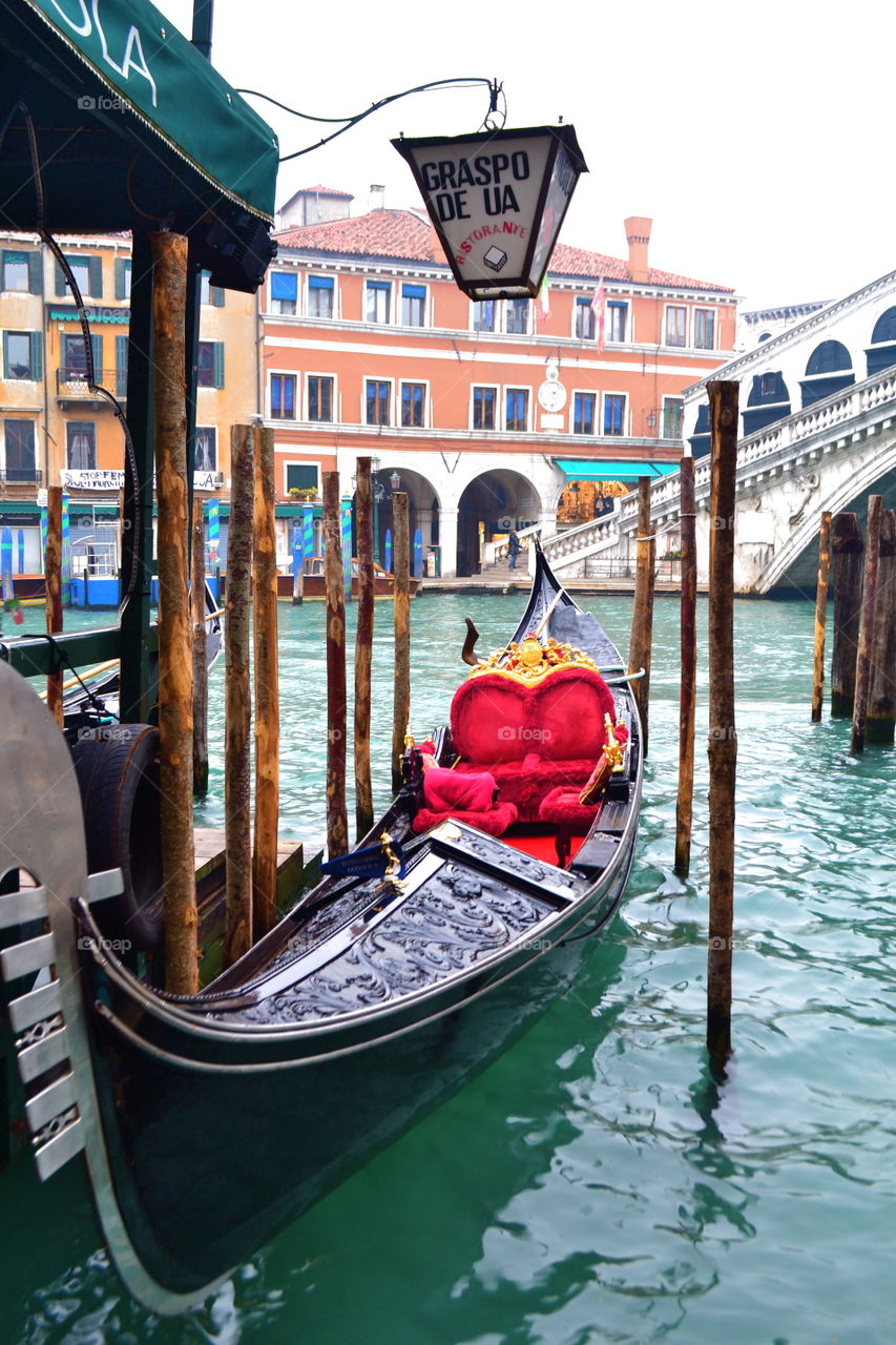 Gondola Anyone?. right next to the doorstep of our Venetian hotel was a gondola station near the Rialto Bridge