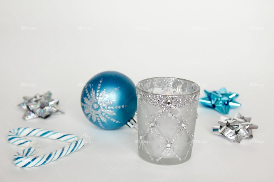 Christmas candy cane , candles 