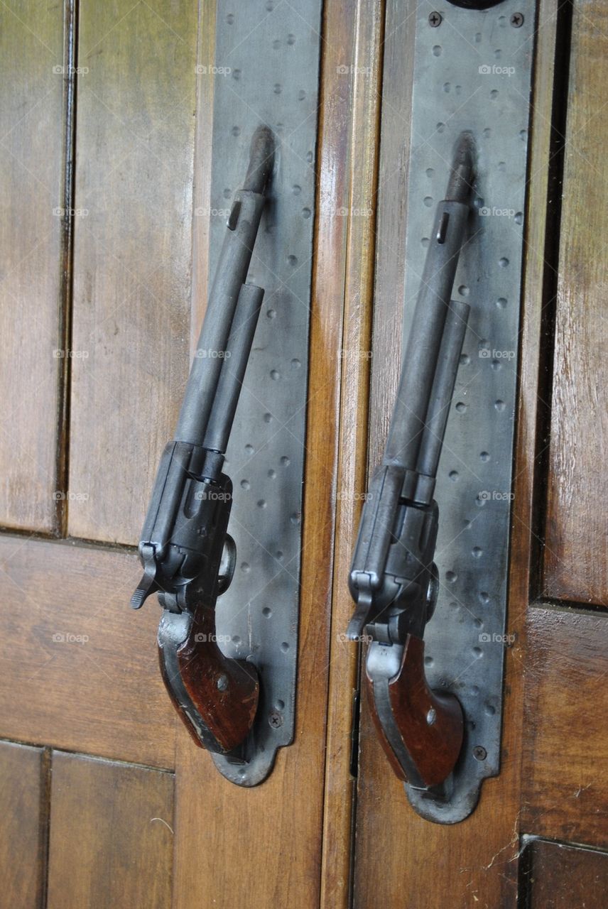 Gun door handles