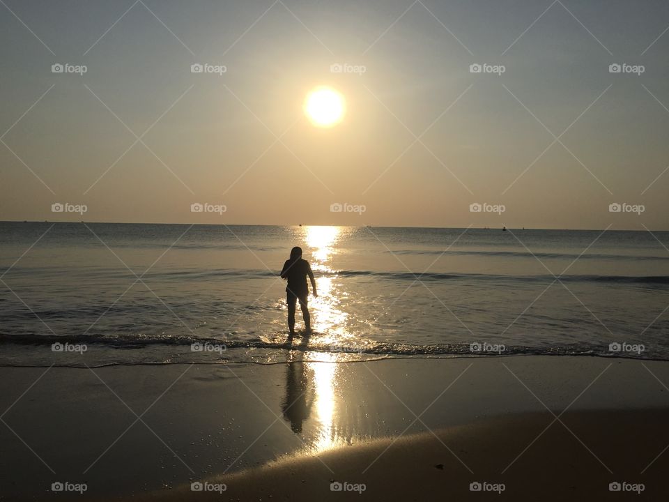 Sunset, Beach, Sun, Water, Dawn