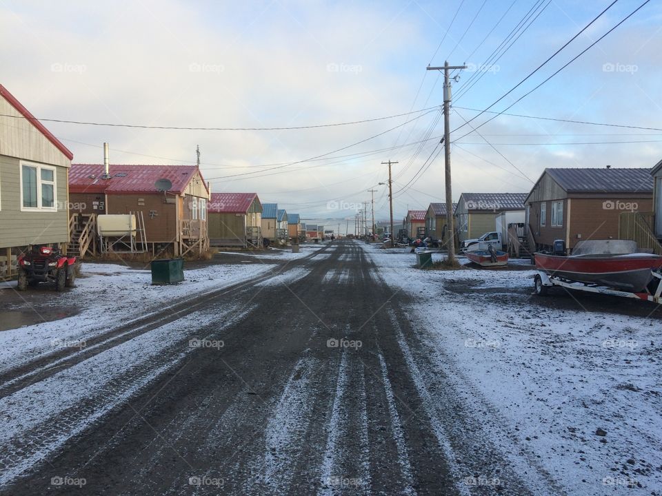 After the first snowfall. Kugluktuk, Nunavut 