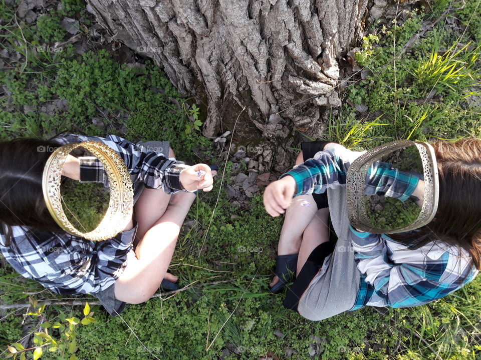 Twins Reflecting Nature