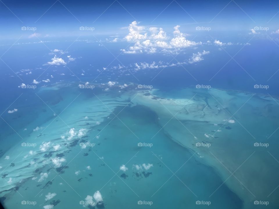 Flying over the ocean 