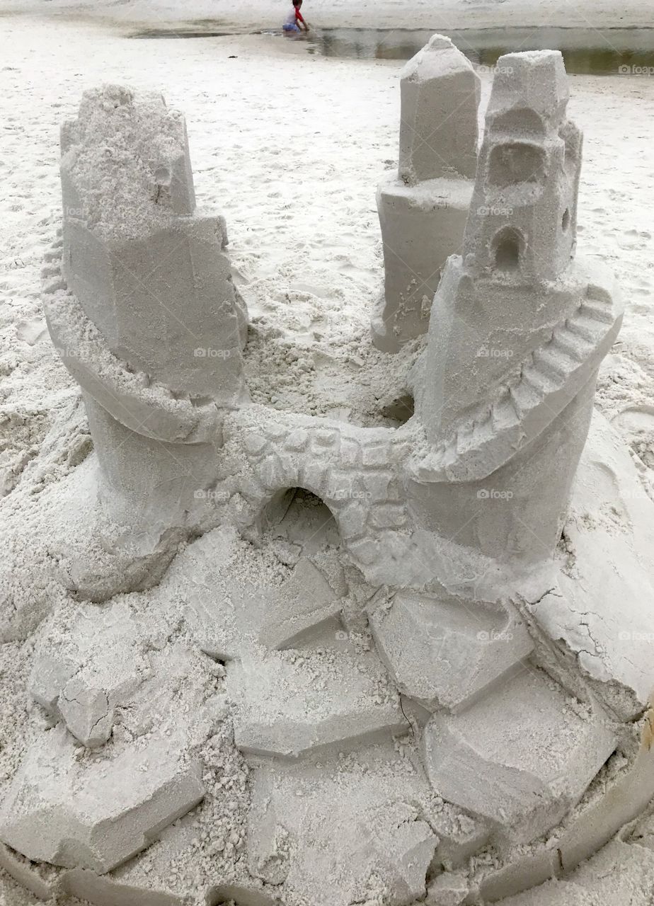 Majestic sandcastle on the beach