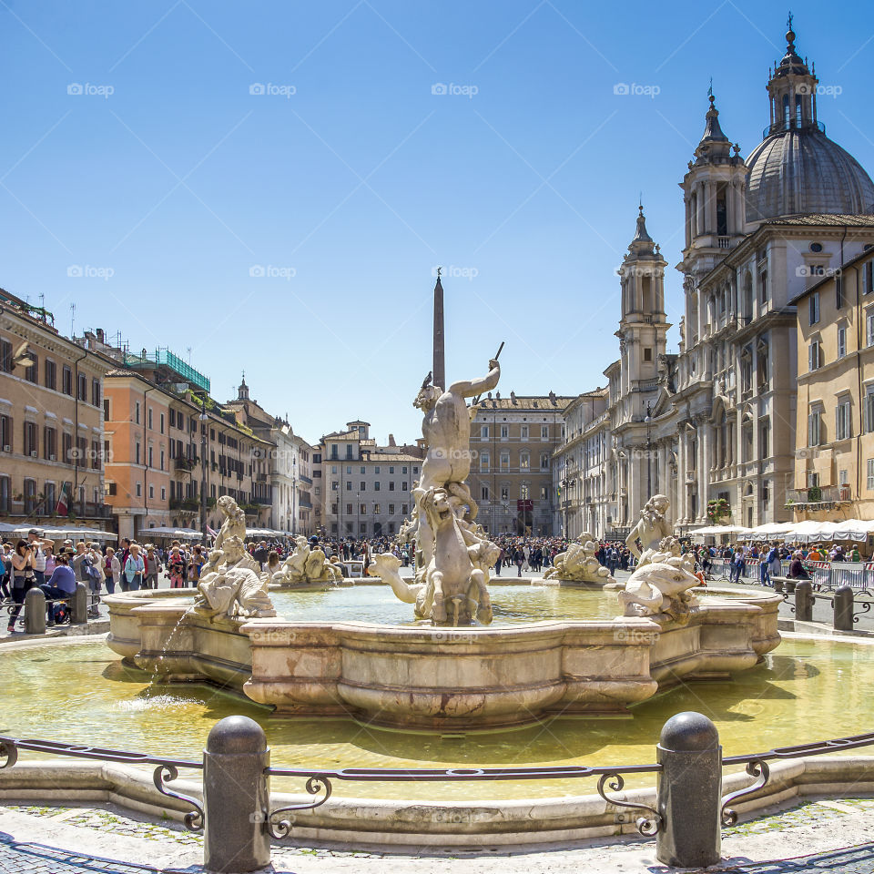 Piazza navona in a sunny day