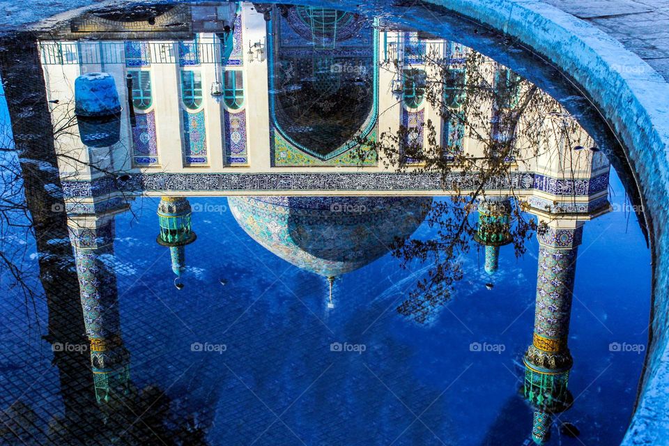 Autumnal reflection of an eye-catching architecture 
Sultani tomb complex is one of several buildings which its dome tomb with white walls,dome and minarets of beautiful and eye-catching turquoise tiles shines as a gem.